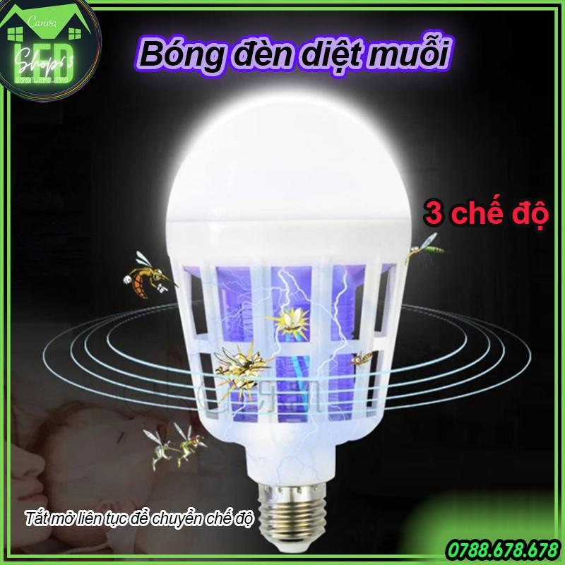 Đèn diệt muỗi bằng điện - có thể sử dụng như đèn tròn 15W ánh sáng trắng (3 chế độ thay đổi bằng cách bật tắt dễ dàng)