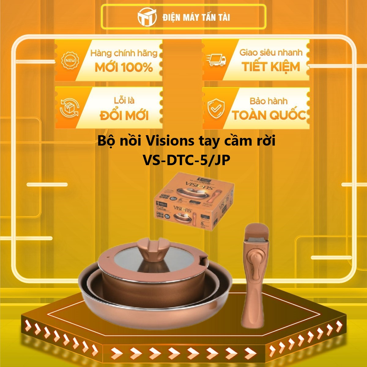 Bộ nồi Visions tay cầm rời VS-DTC-5/JP - Hàng chính hãng (CHỈ GIAO HCM)