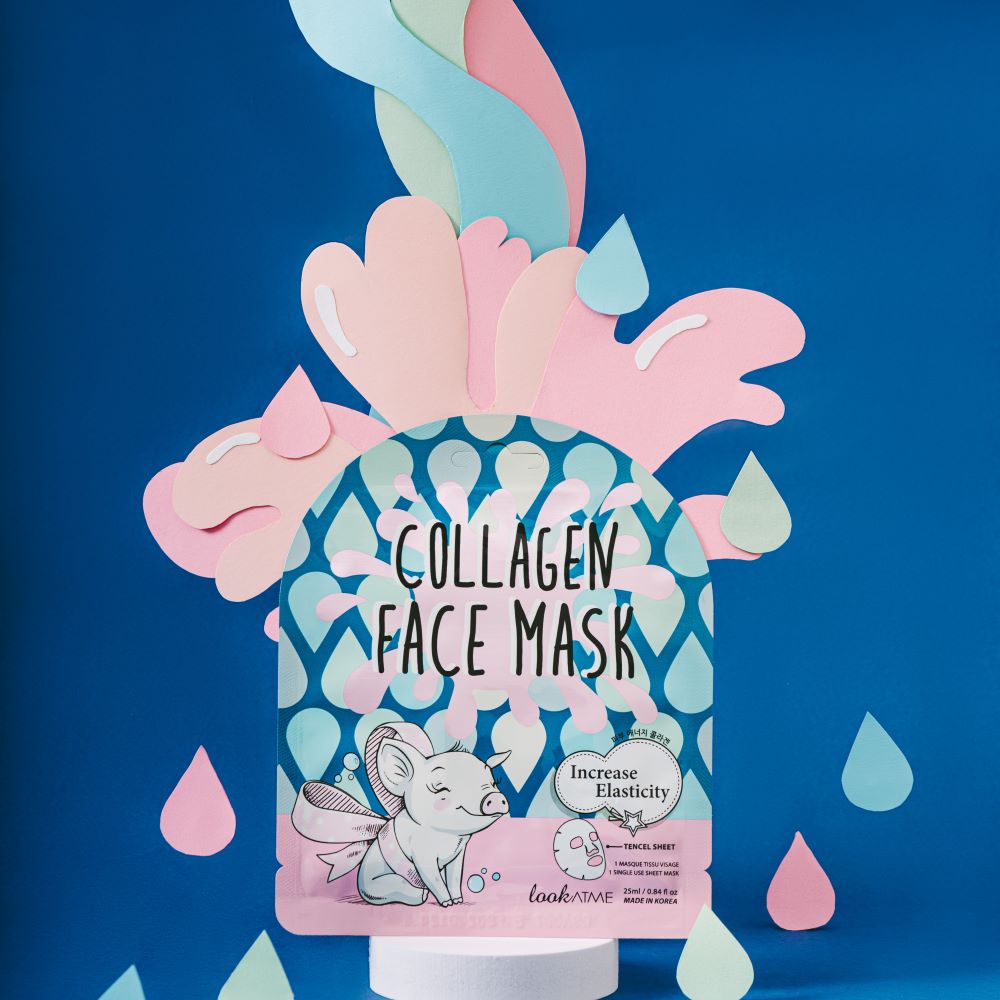 BỘ 10 MIẾNG ĐẮP MẶT NẠ DƯỠNG TRẮNG CHỐNG LÃO HÓA COLLAGEN HÀN QUỐC LOOKATME COLLAGEN FACE MASK 25ML