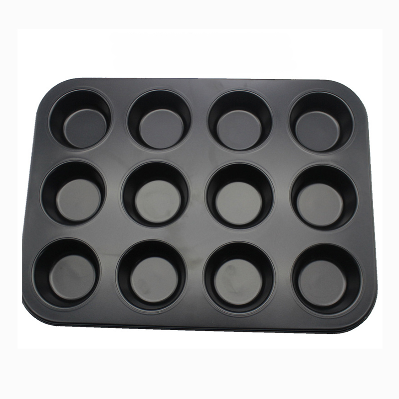 Khuôn Làm Bánh Nướng Bánh Cupcake, Muffin, Rau Câu 12 Ô Thép Carbon Chống Dính Cao Cấp Đa Năng