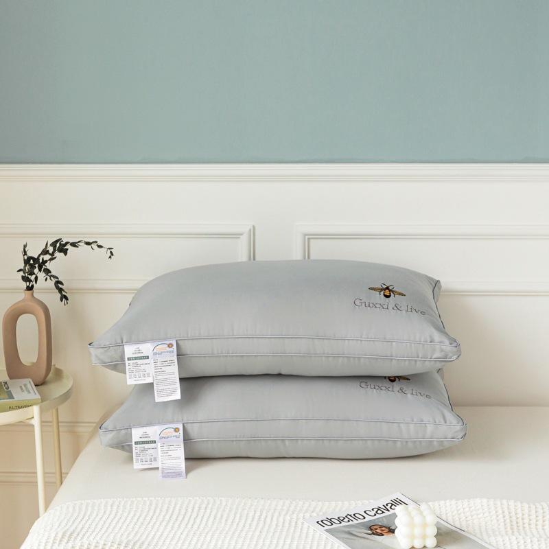 Ong Tương Sợi Gối Khách Sạn Năm Sao Gối Đơn Chăn Ga Gối Cổ Tử Cung Gối Chần Gòn Màu Trắng 1 King