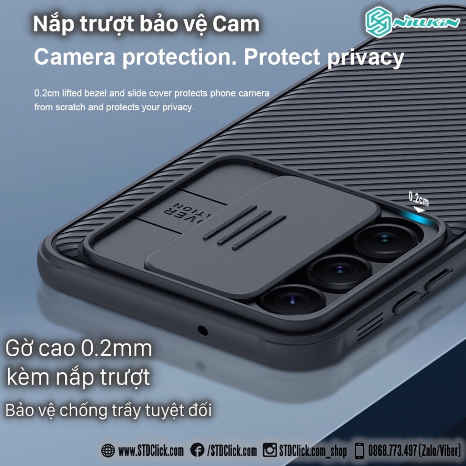 ỐP LƯNG DÀNH CHO ĐIỆN THOẠI SAMSUNG GALAXY S23 5G NILLKIN CAMSHIELD PRO BẢO VỆ CAMERA