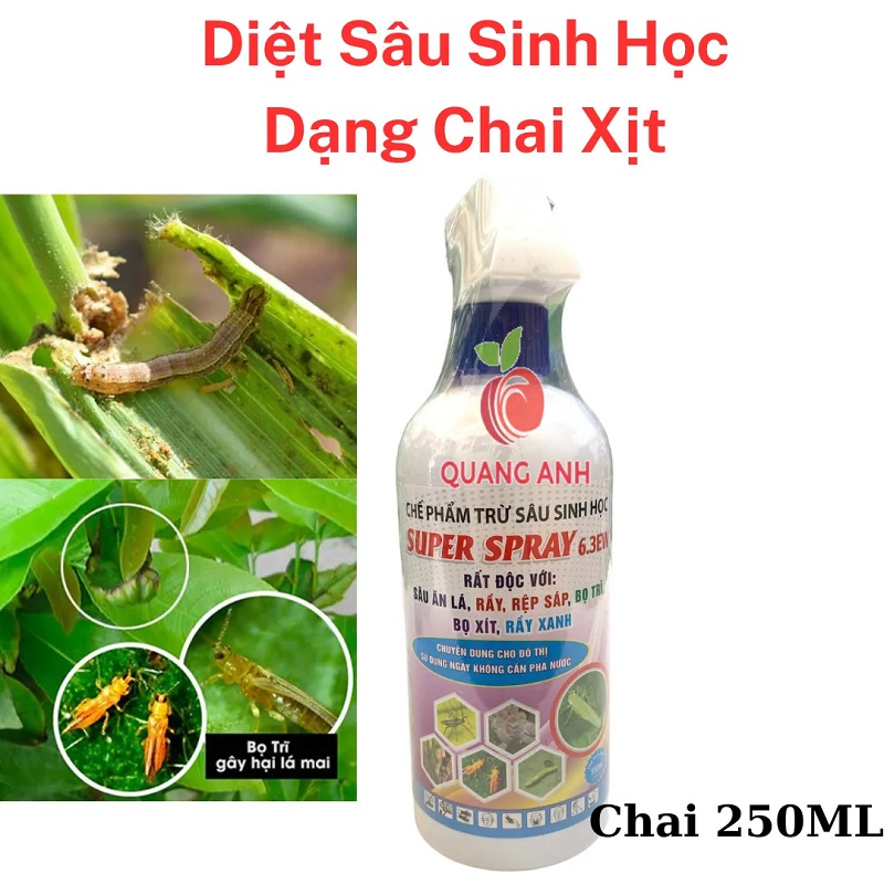 Chế Phẩm Trừ Sâu Sinh Học Super Spray 550ML - Dạng Xịt - Trị Sâu Ăn Lá, Rầy, Rệp Sáp, Bõ Trĩ, Bọ Xít, Rầy Xanh