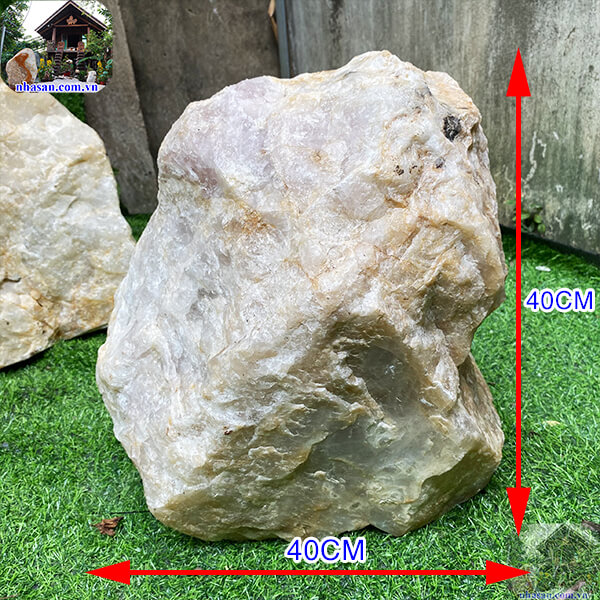 Trụ đá thạch anh trắng hồng thô tự nhiên trấn trạch 58kg (40*40 cm) -K126