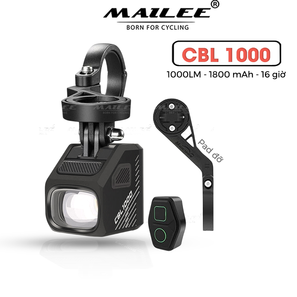 Đèn Xe Đạp Cao Cấp CBL-1000 lumens, dung lượng 1800 mAh Magic Shine , kèm giá đỡ và remote kèm theo (đủ phụ kiện) - Mai Lee