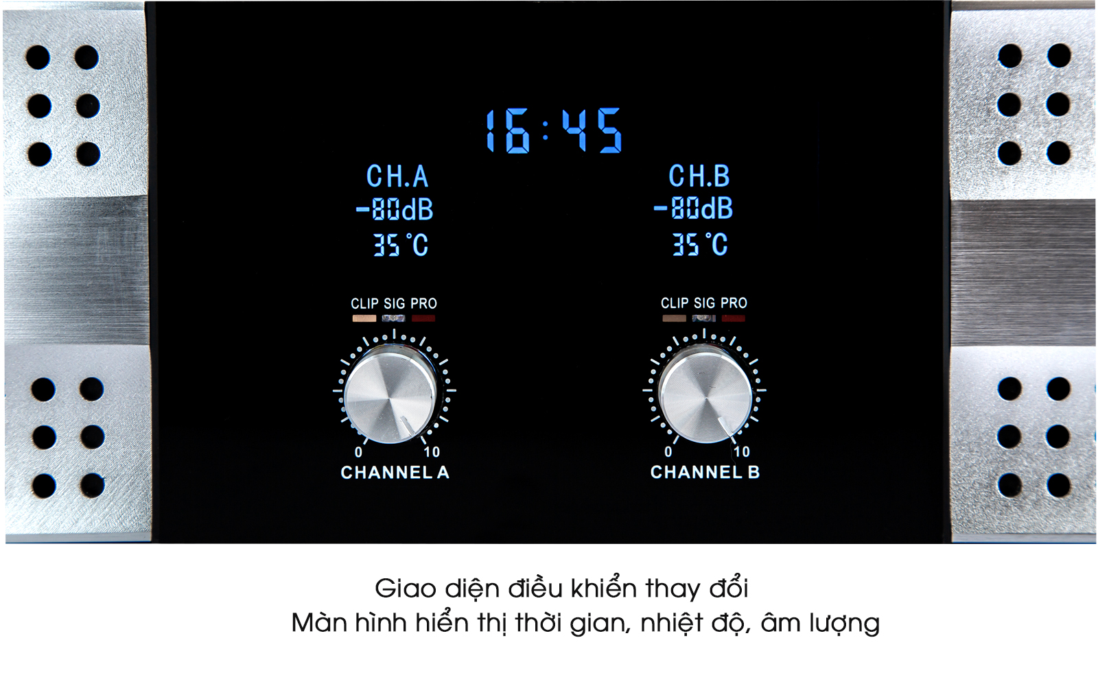 Cục đẩy công suất AM DH-450 - Hàng cao cấp, hiển thị nhiệt độ, âm lượng, mạch class H, nguồn xuyến - Hàng chính hãng