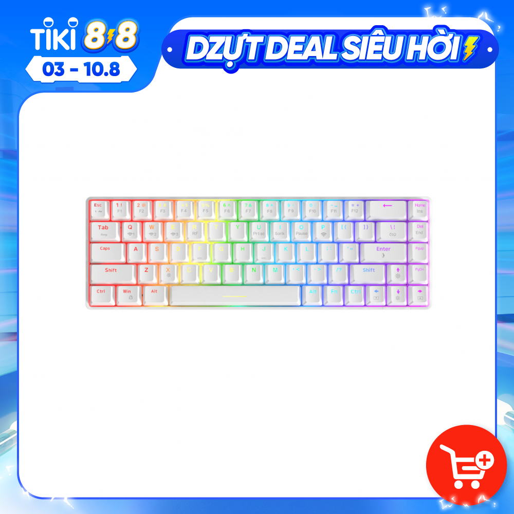 Bàn phím cơ AJAZZ K685T White RGB Bluetooth Hotswap - Hàng chính hãng