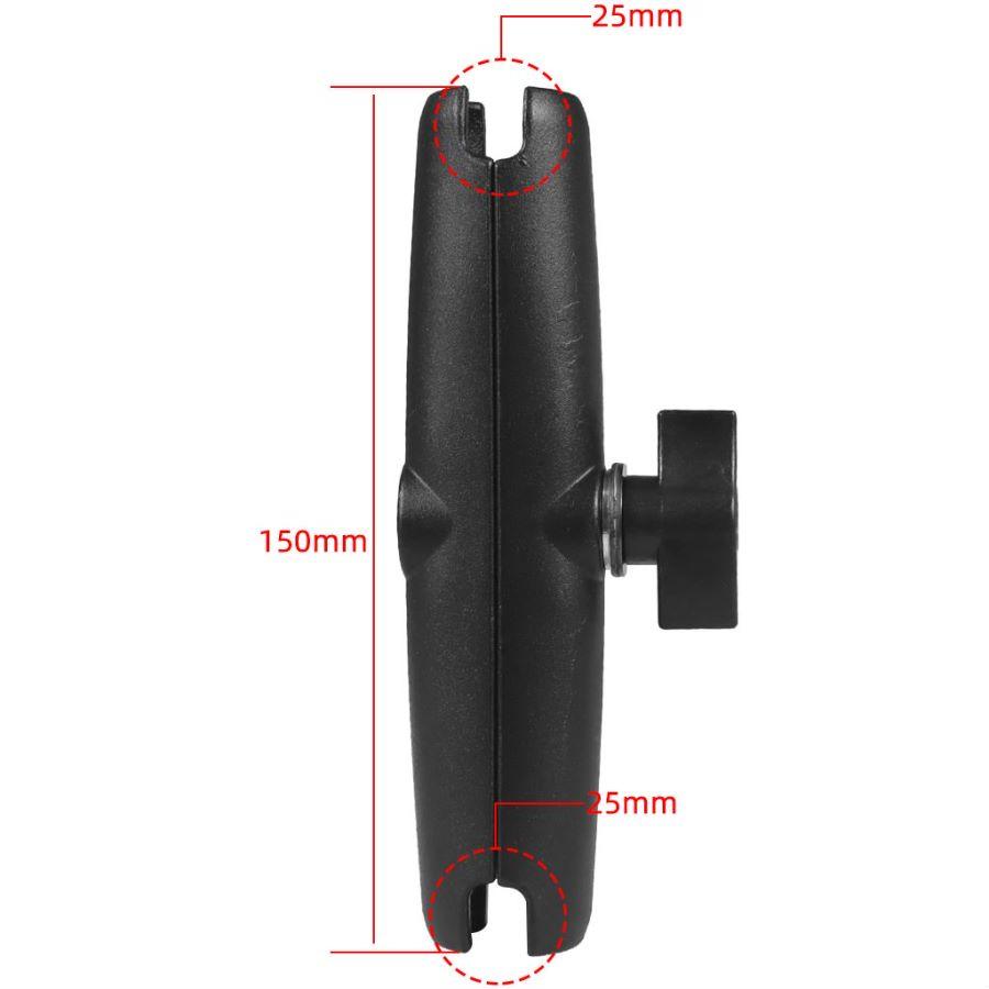 Hợp Kim Nhôm Ổ Cắm Đôi Cánh Tay Cho 25Mm/1 Inch Đầu Bi Giá Đỡ Gắn Kẹp RAM Xe Đạp Xe Máy Camera Mở Rộng cánh Tay