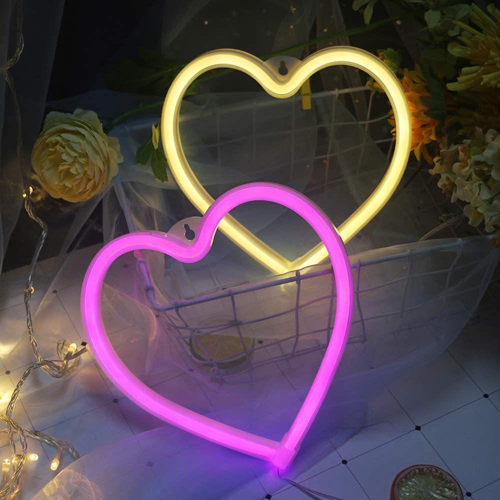 Đèn trang trí phòng ngủ NEON Trái tim- Decor trang trí - Đèn Led - Dạng chữ và nhiều hình dạng sinh động