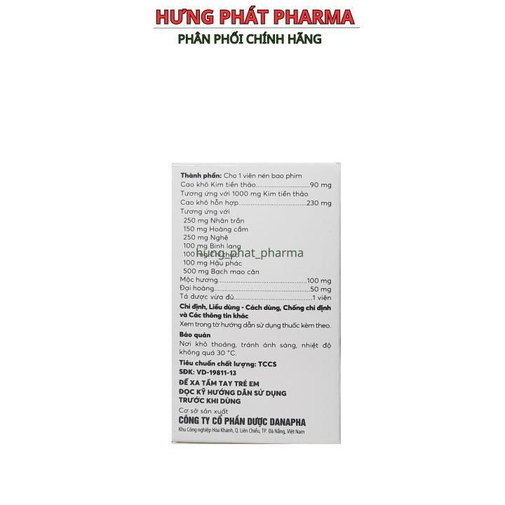 Bài thạch Danapha giảm sỏi mật, sỏi thận, viêm túi mật, ngừa tái phát – Lọ 45 viên