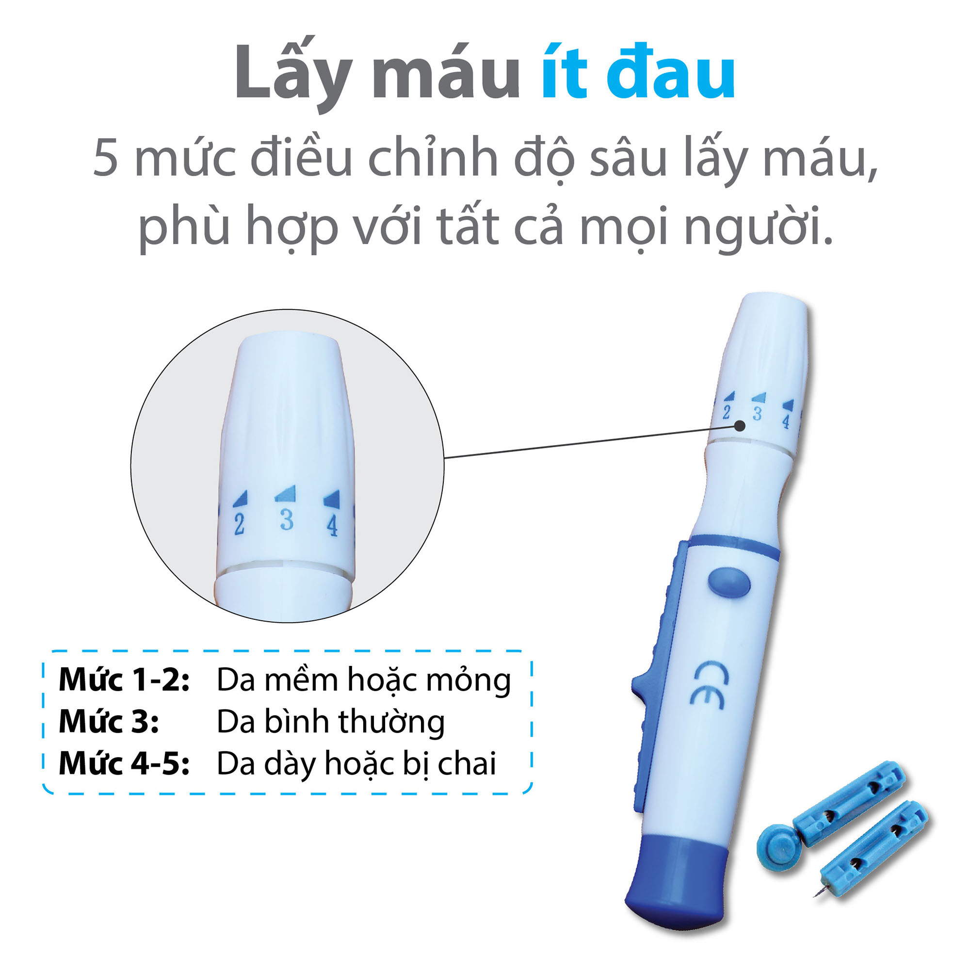 Máy đo đường huyết Yamada - Giọng nói tiếng Việt thông minh, thử tiểu đường, đo chỉ số hồng cầu HCT, tặng 10 que thử