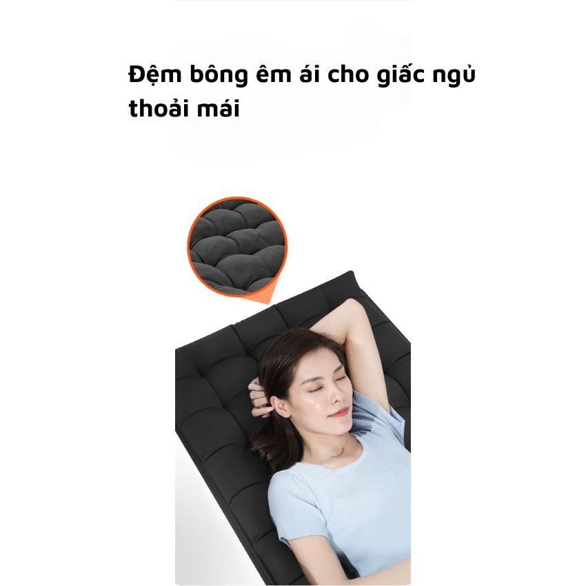 Giường Xếp Gấp Gọn Ngủ Trưa Kèm Đệm, Giường Xếp Thư Giãn, Ghế Gấp Văn Phòng Đa Năng