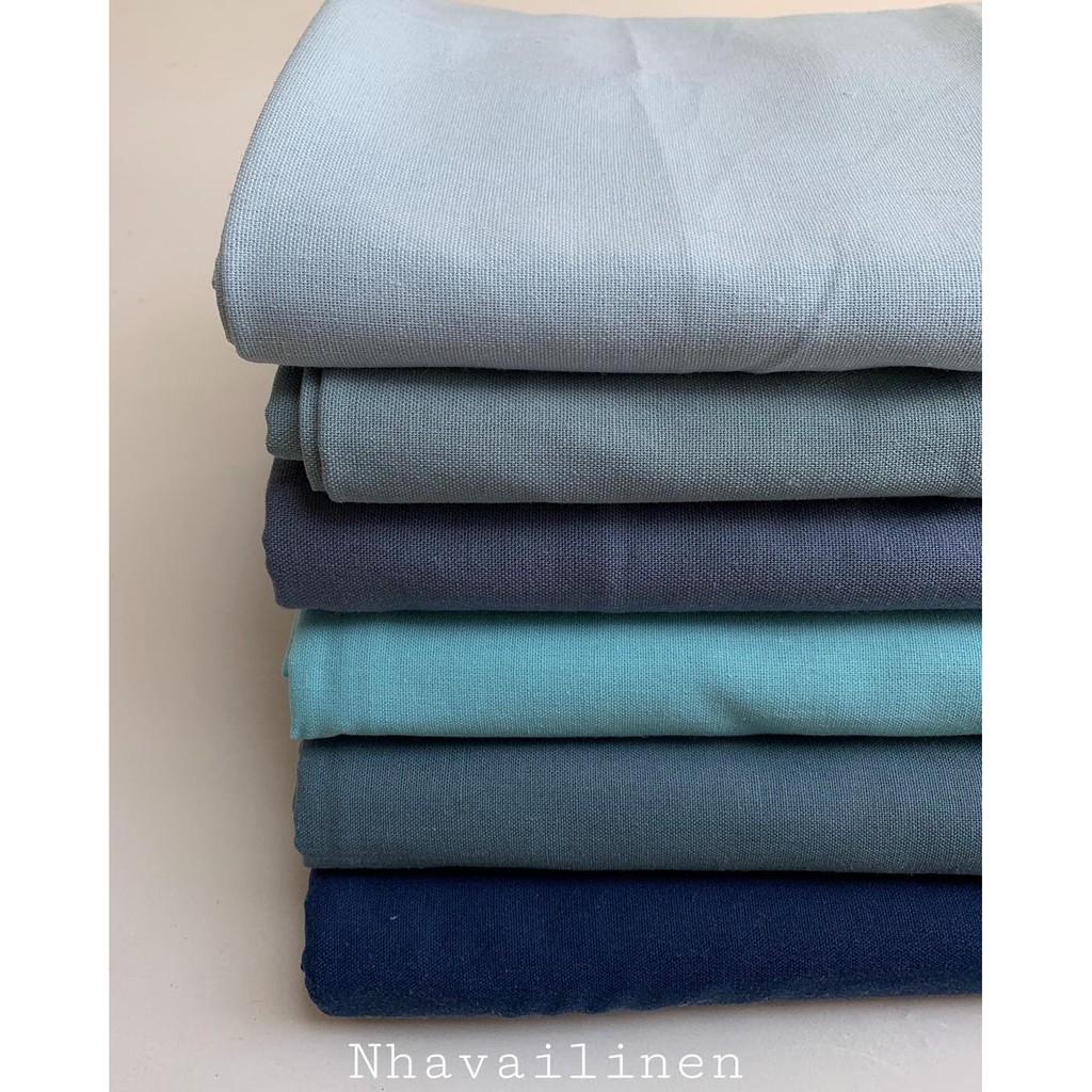 Vải linen bột xanh pastel