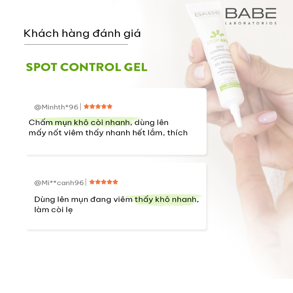 Gel chấm mụn BABÉ STOP AKN Spot Control Gel 8ml