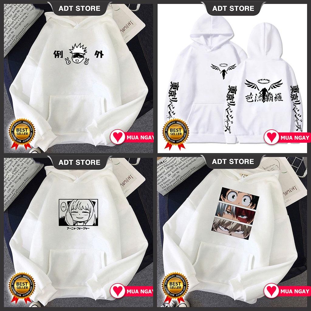 4 Mẫu Áo Hoodie In Hình Anime My Hero Academia - Jujutsu Kaisen - Tokyo Revengers Valhalla -Spy x Family Anya độc đẹp si