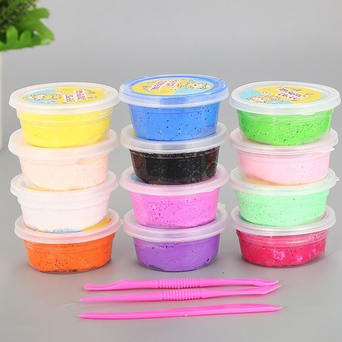 SET12 hộp MAGIC CLAY đất sét xốp nhật bản nhiều màu cực đẹp đồ chơi slam slime