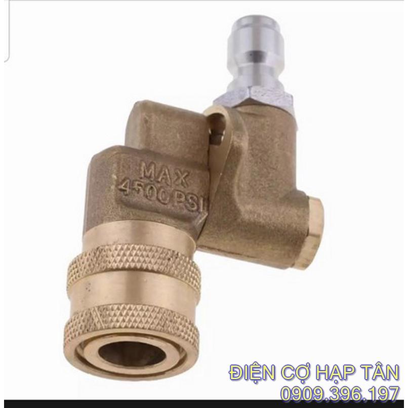 Khớp xoay điều chỉnh 3 góc nối nhanh béc súng xịt rửa của máy rửa xe - Ren nối nhanh 1/4 inch