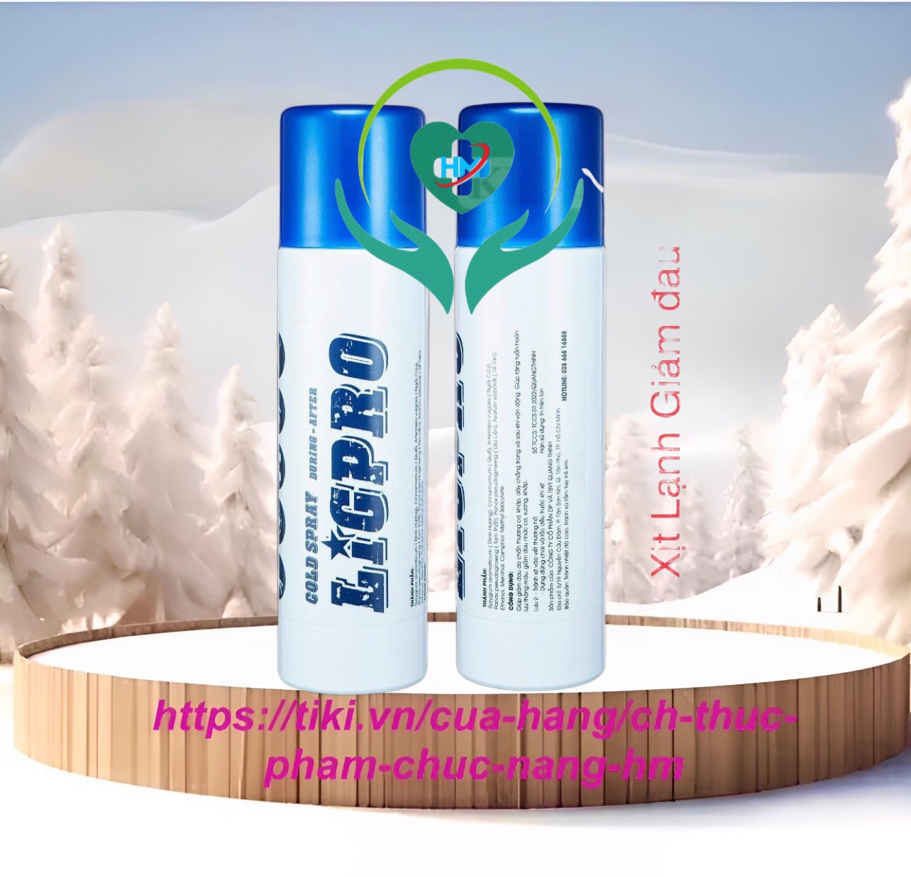 Chai xịt Lạnh Ligpro , giảm đau sau chấn thương Cold spray , 200ml