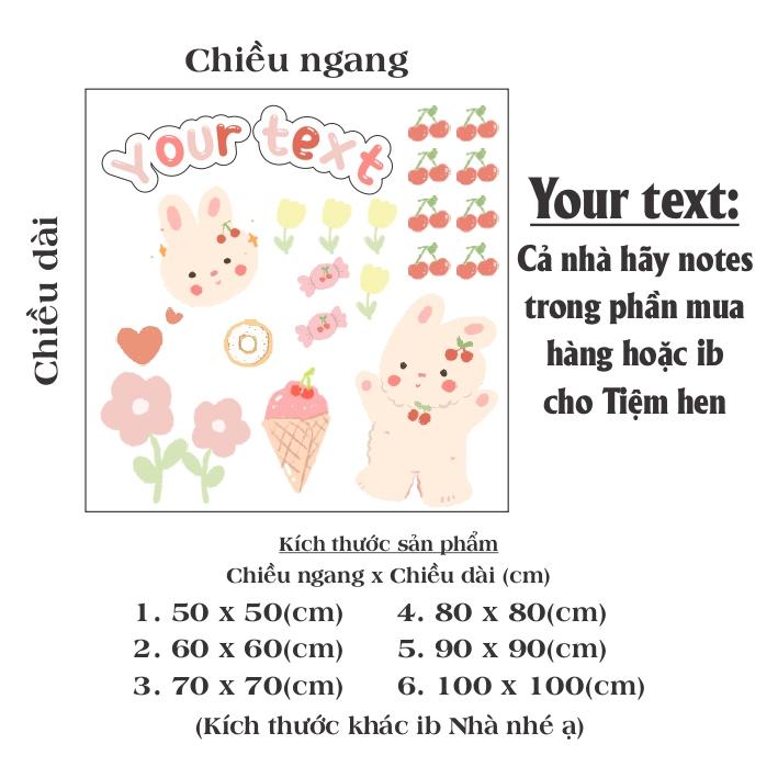 Hình dán gấu cherry dễ thương aesthetic trang trí gương, kính cửa hàng cute 12