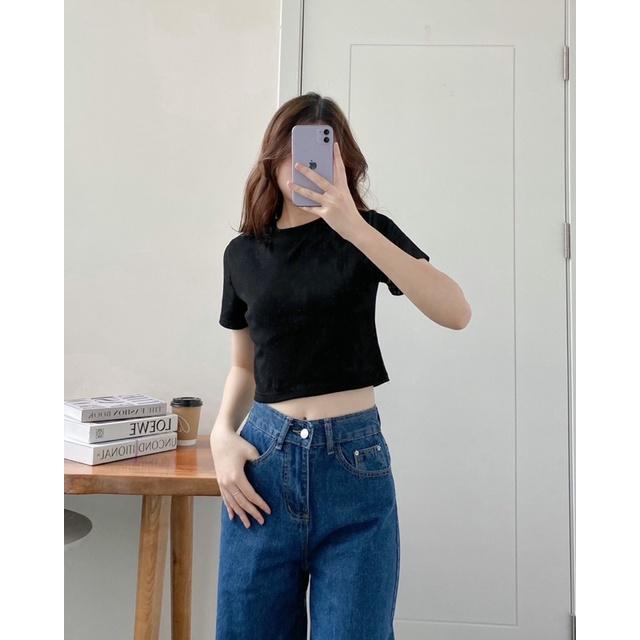 Áo phông nữ croptop cộc tay dáng ngắn a238311 germe