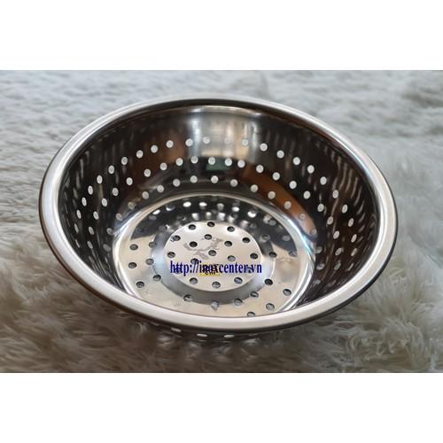 Rổ inox 304 dày dặn, cao cấp (KT 18 -22 cm, dày 0.55 mm) ,Đường kính lỗ: ø 7 mm