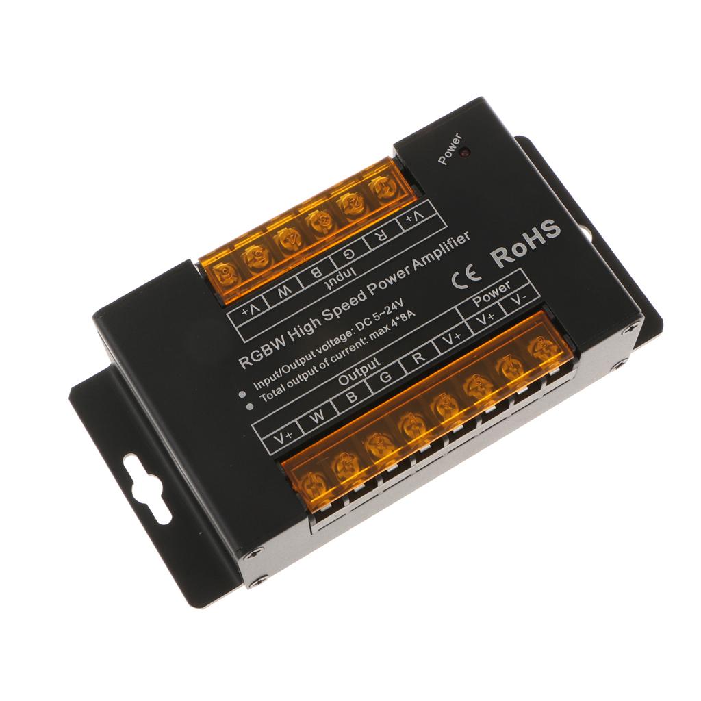 RGBW Amplifier Module LED Dimmer Controller for LED Strip Ribbon Light Lamps, DC 5V~24V, 32A