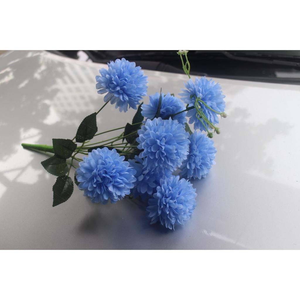 Chùm cúc pingpong 9 bông- hoa lụa