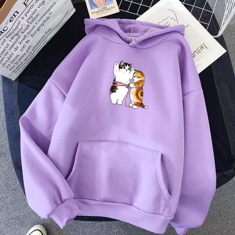 ÁO HOODIE NAM NỮ IN MÈO KUTE
