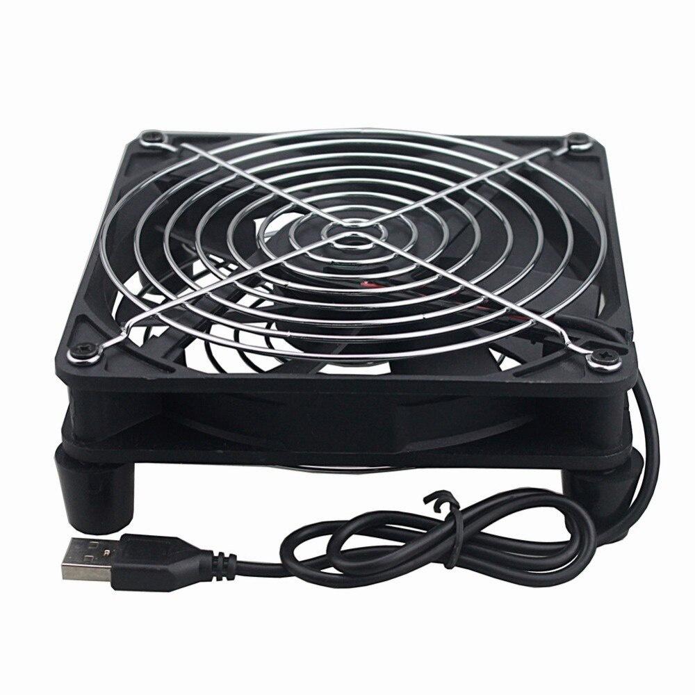 Gdstime 1 pcs New Router fan DIY 140mm PC Cooler TV Box Wireless Cooling 140mmx140mmx25mm USB fan 14cm Protective net