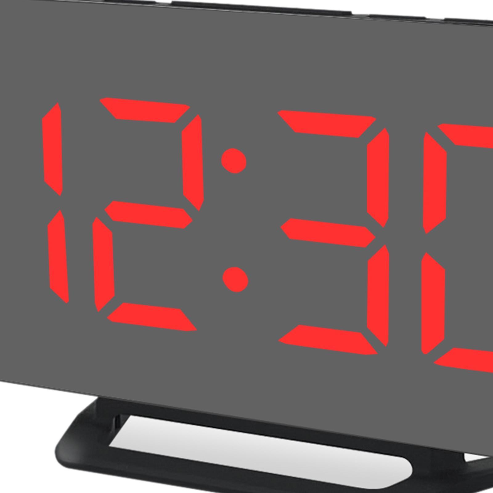 LED  Clock Snooze Temperature   USB Mirror Surface
