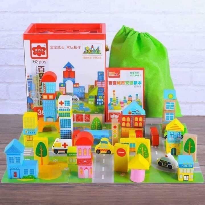 Bộ đồ chơi sếp hình thành phố tương lai tăng khả năng sáng tạo của trẻ