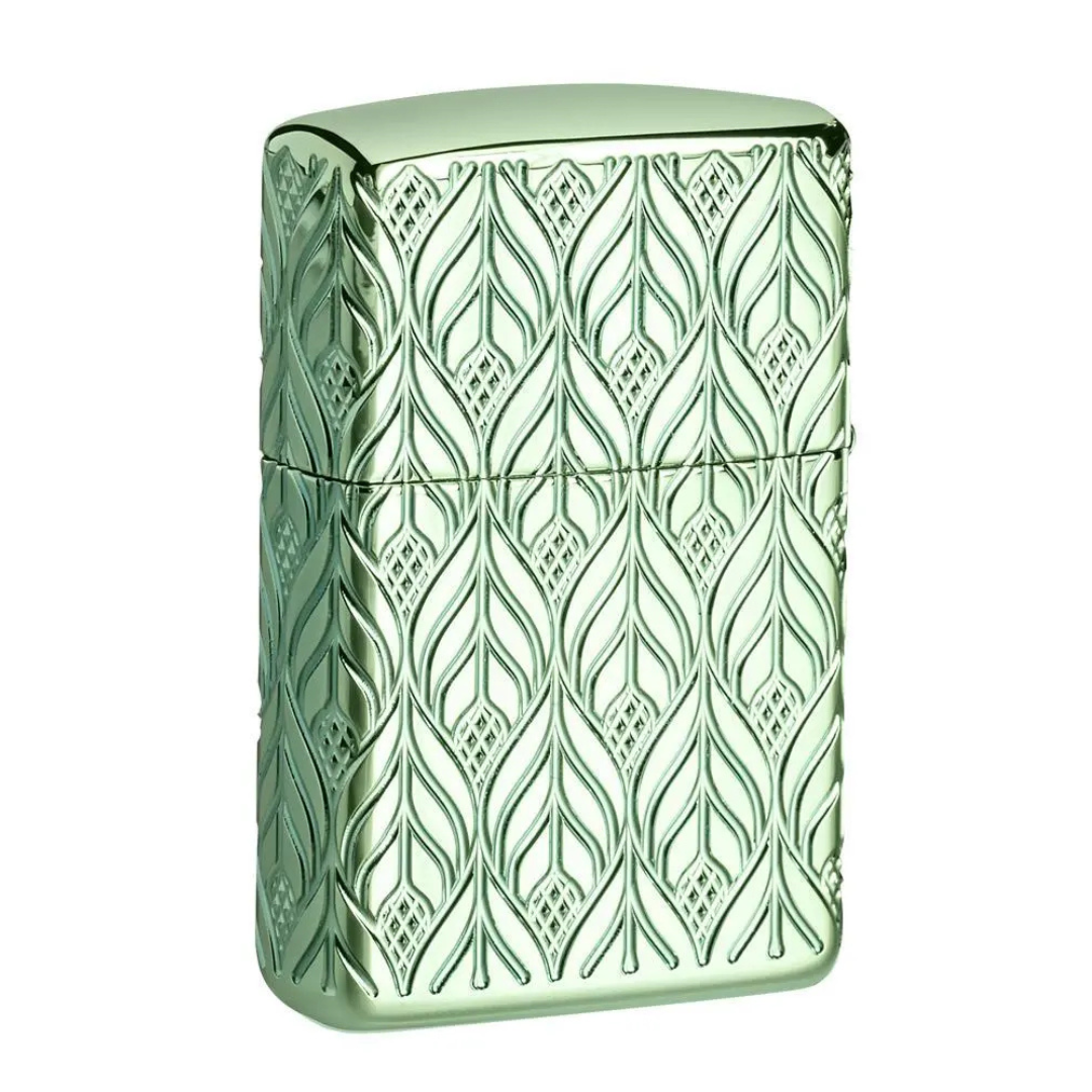 Bật Lửa Zippo Armor High Polish Green Elegant Dragon - Vỏ Dày Khắc Sâu MultiCut Hình Rồng Xanh Cao Cấp