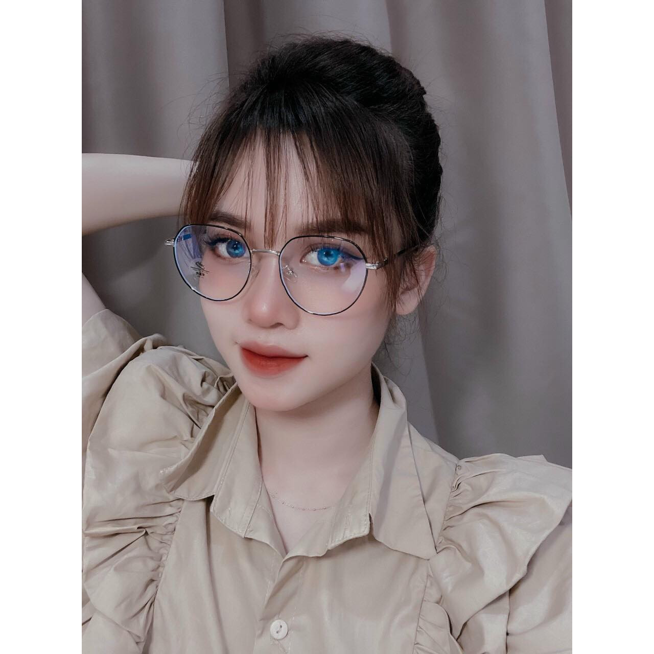 Kính vintage Kim loại Hàn Quốc gọng lõi cốt cao cấp -KL6833