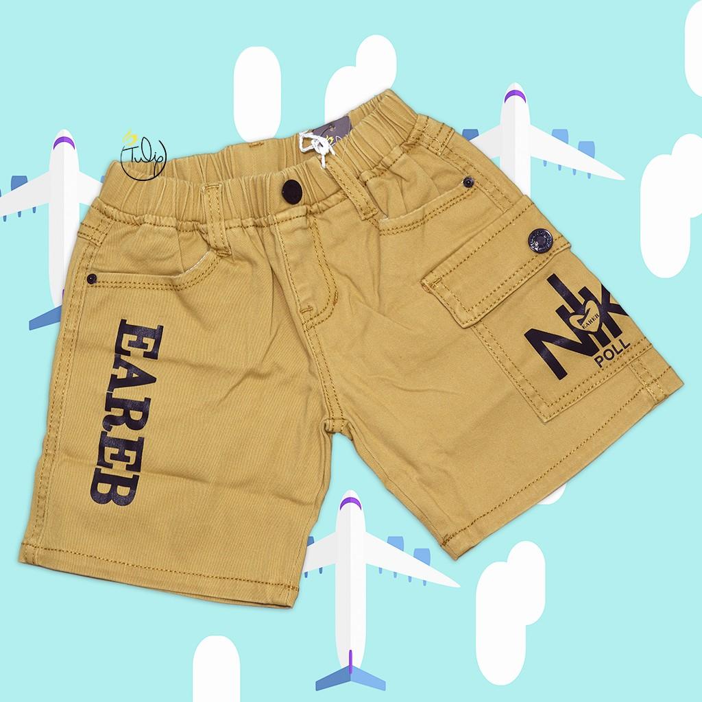 Quần short đùi jean thun cho bé trai size nhí