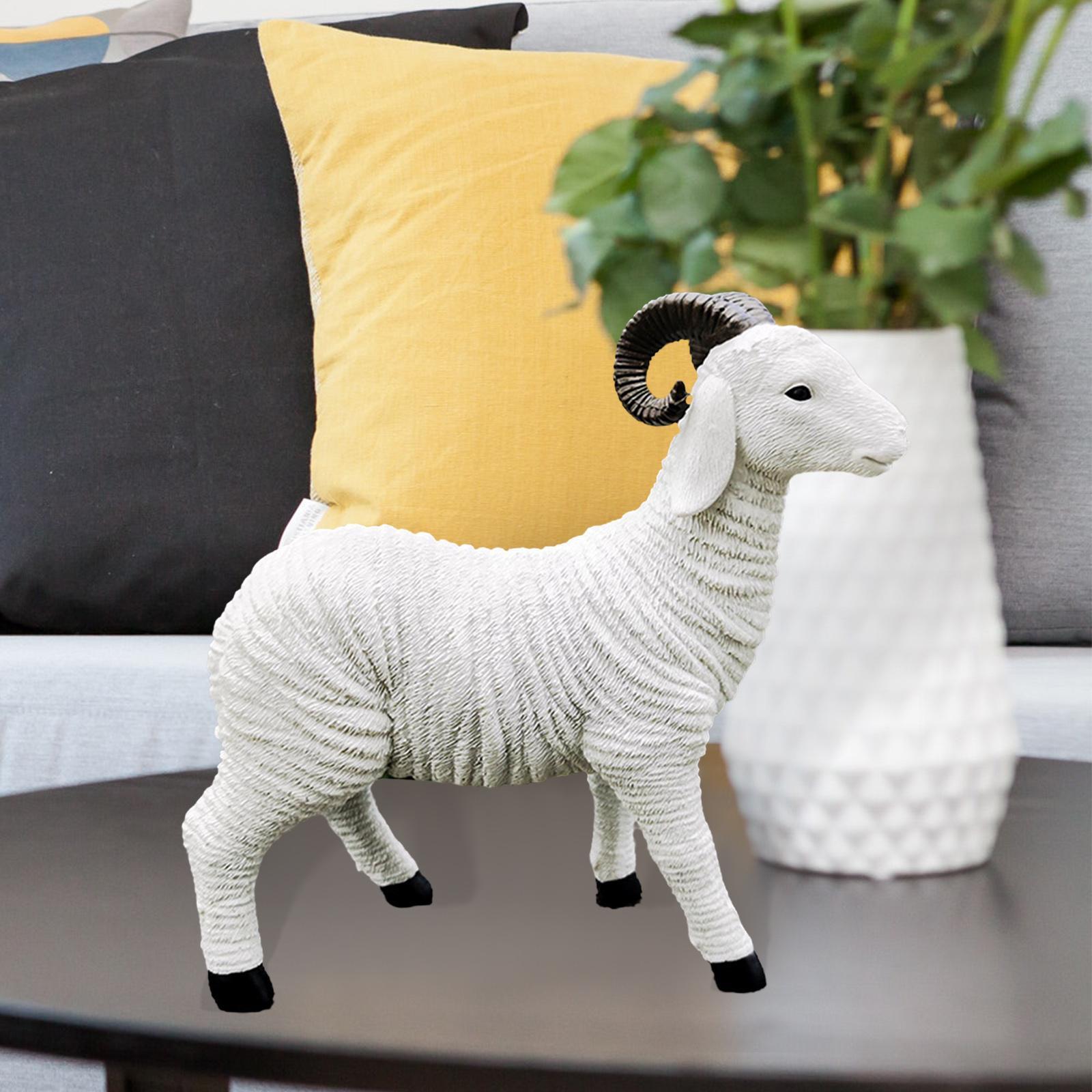 3 Rustic Resin Figurine Lamb Statues Housewarming