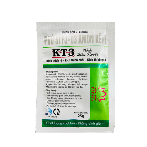 Phân bón vi lượng Papaya KT3 Siêu Roots NAA gói 25gr Kích rễ - Kích chồi