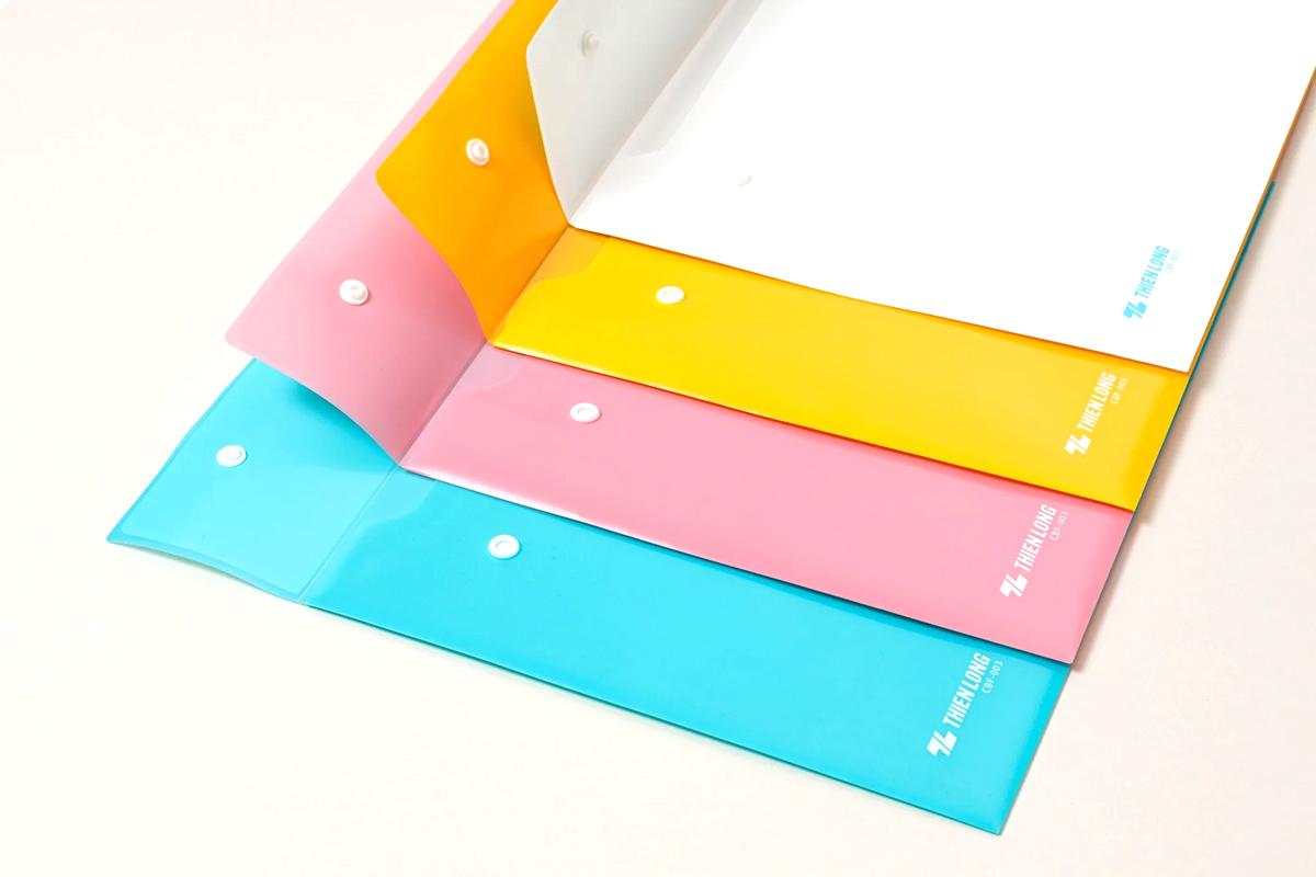 Bìa Nút Màu Pastel F4 - Thiên Long CBF-003 - Xanh Ngọc Pastel (Sức Chứa 125 Tờ A4)