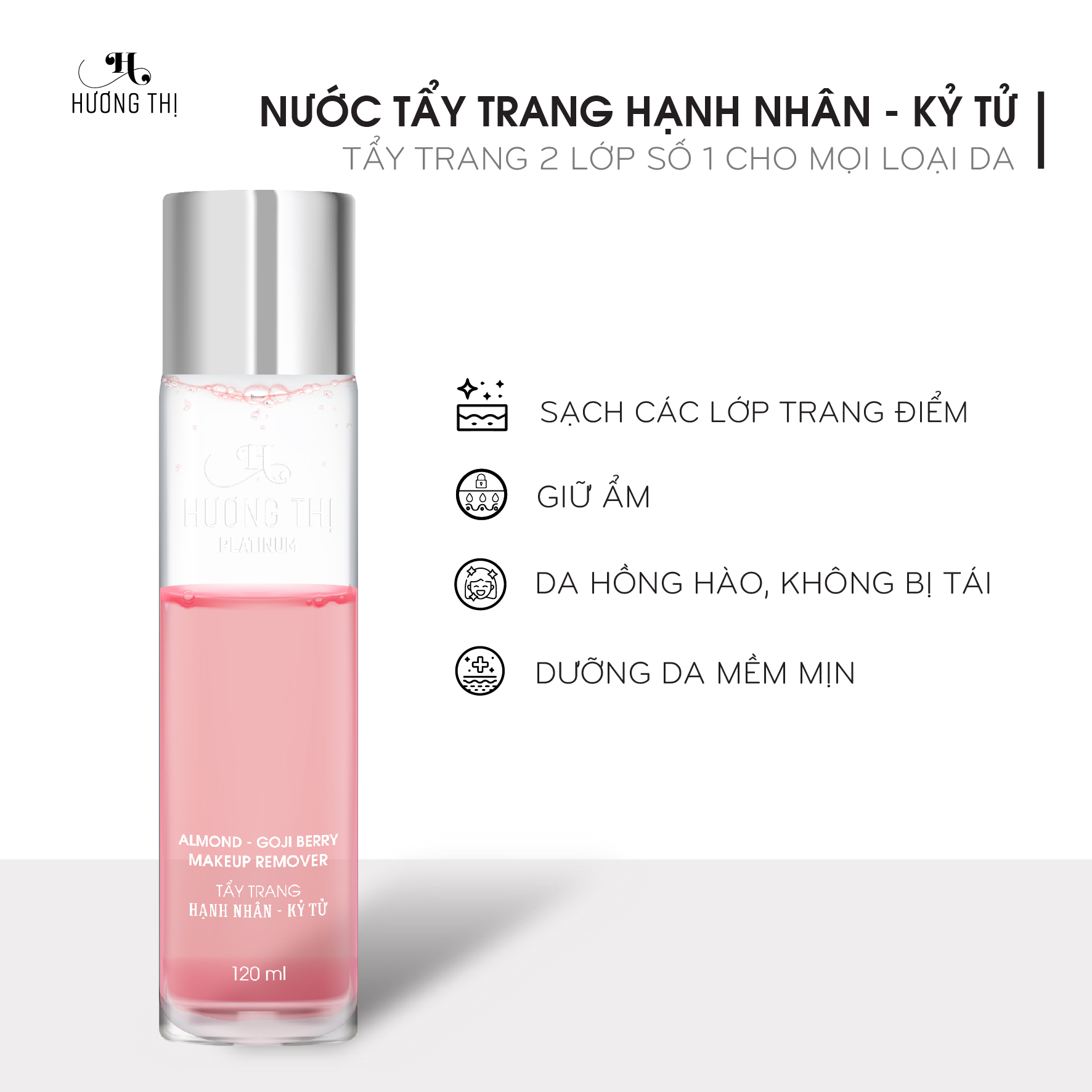 Nước Tẩy Trang Hạnh Nhân - Kỷ Tử Hương Thị - Almond - Goji Berry Makeup Remover 120 ml