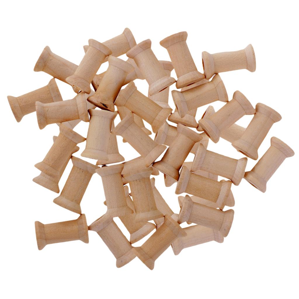 50 Gói Gỗ Cuộn-Chưa Hoàn Thành Bằng Gỗ Cuộn-Đường Chỉ May Lớp Viền Dây Dây Đường Chỉ May Chỉ Tổ Chức 27X16 Mm