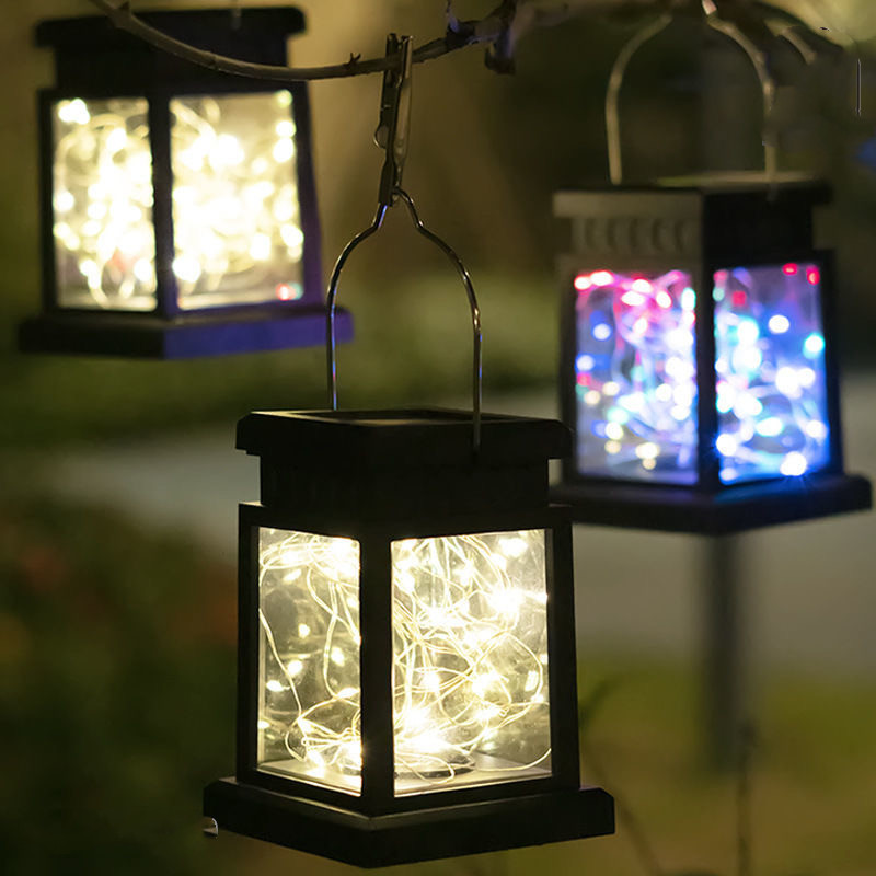 Đèn LED hộp cổ điển năng lượng mặt trời treo cổng rào trang trí decor ngoài trời ,sân vườn,ban công