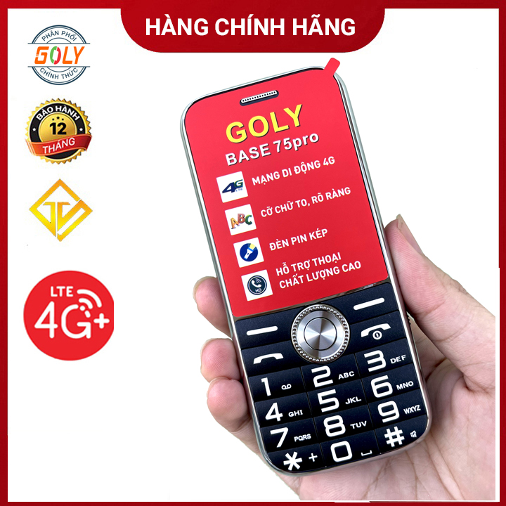 Điện thoại Goly Base 75 Pro 4G LTE ,Pin khủng ,Màn hình lớn ,mạng 4G- Hàng chính hãng