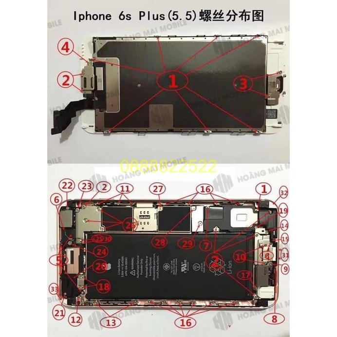 Full bộ ốc cho iPhone 6G đến 13 Pro Max