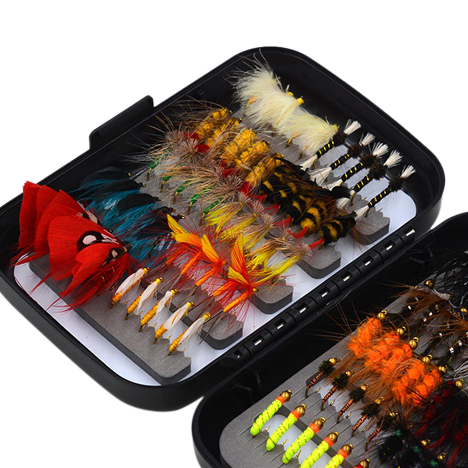 100Pcs Fly Fishing Flies Handmade with Dry\Wet Flies Fly Fishing Accessories