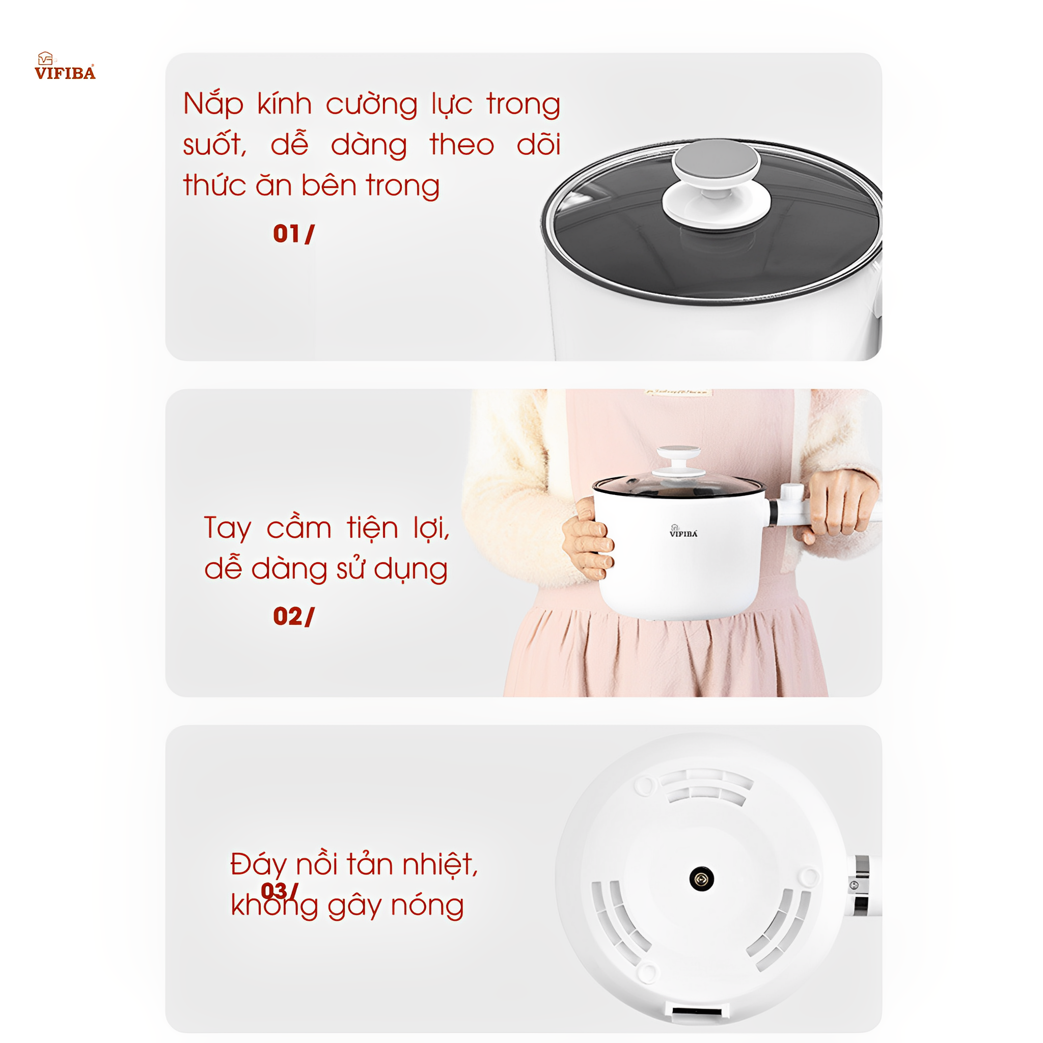 Nồi điện đa năng chống dính cao cấp, nồi lẩu điện mini 2IN1, chảo điện thông minh tiện lợi Homea2z công suất 600W