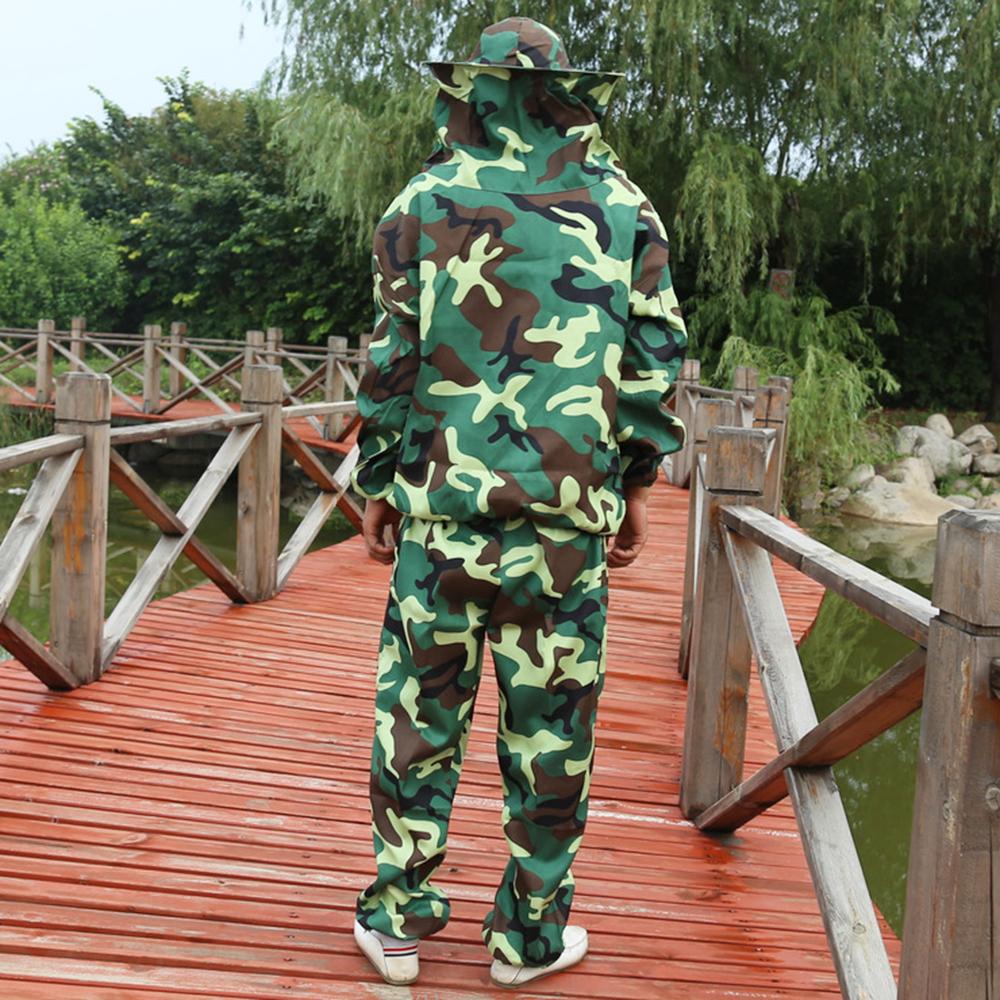 Bộ đồ nuôi ong bằng Polycotton có mạng che mặt tròn