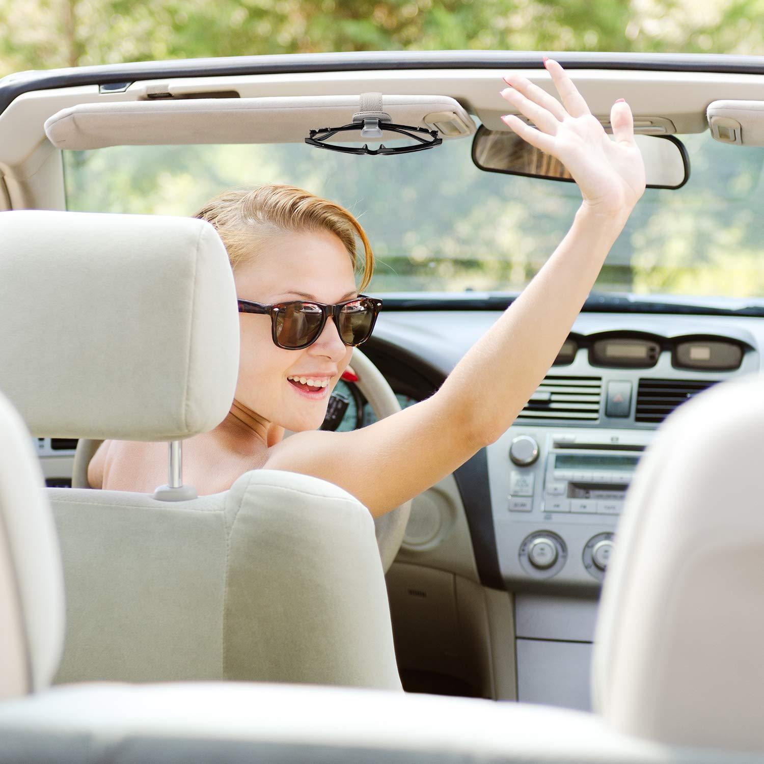 2 gói kính giữ kính toàn bộ kính che mặt kính che kính bằng da và thẻ vé clip kính giữ xe