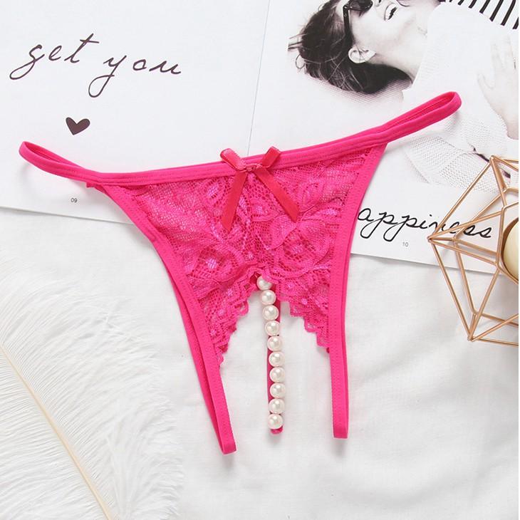 Combo 4 quần lót lọt khe đính hạt ngọc ở đáy