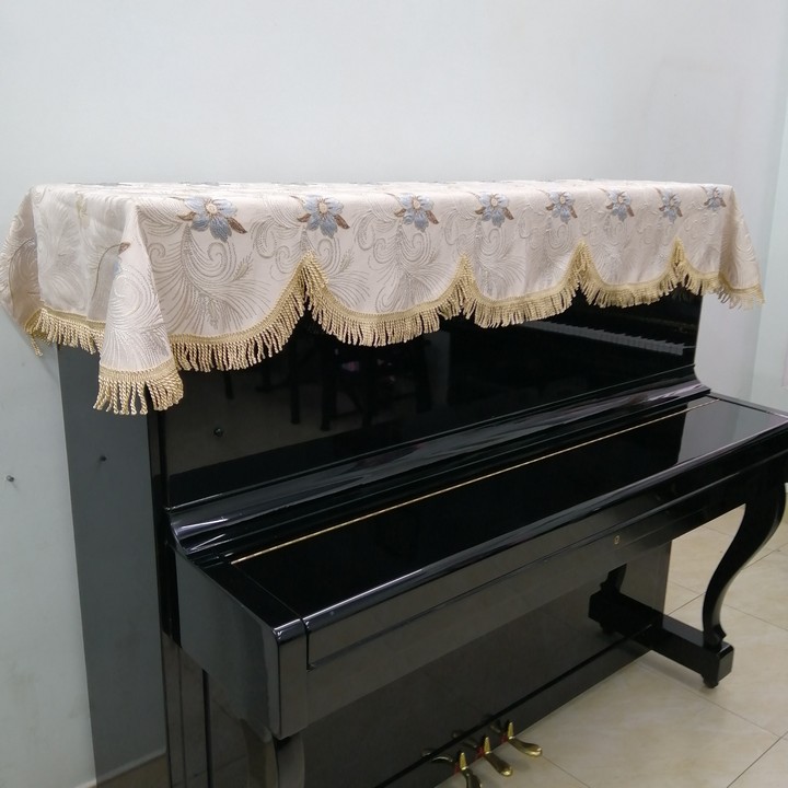 KHĂN PHỦ ĐÀN PIANO CƠ HỌA TIẾT CHÂU ÂU THÊU HOA 3D CAO CẤP