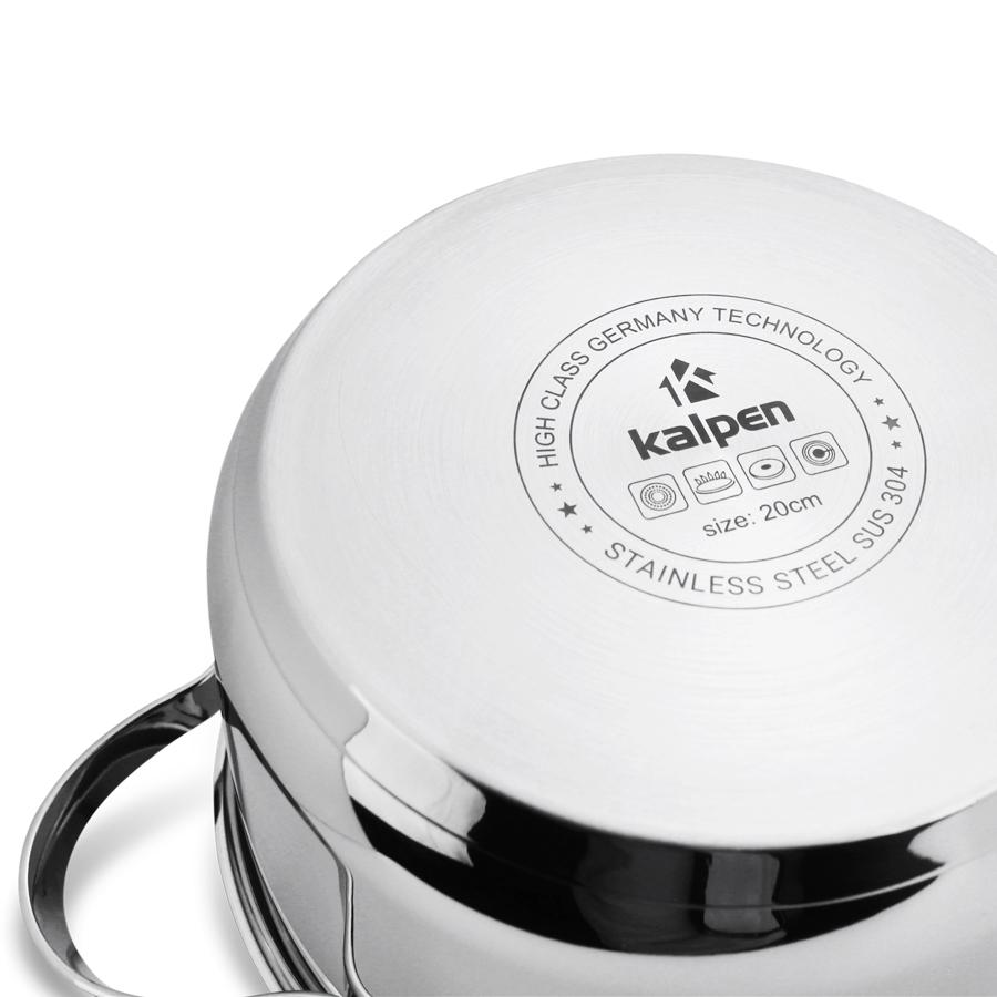 Bộ Nồi INOX 304 Cao Cấp 5 Đáy Lermat Size 16-20-24cm Model L1 Hàng Chính Hãng KALPEN-GIA DỤNG ĐỨC Bảo Hành 2 Năm