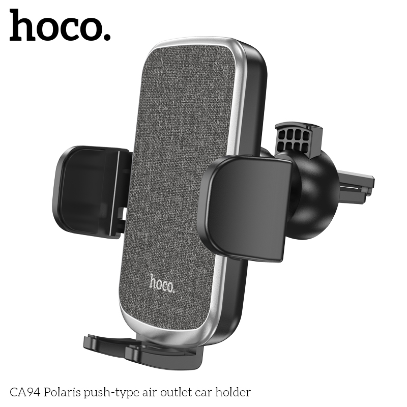 Giá đỡ điện thoại xe hơi kẹp cửa gió Hoco CA94 Polaris xoay 360 độ cho điện thoại 4.5 - 6.7 inch - Hàng chính hãng